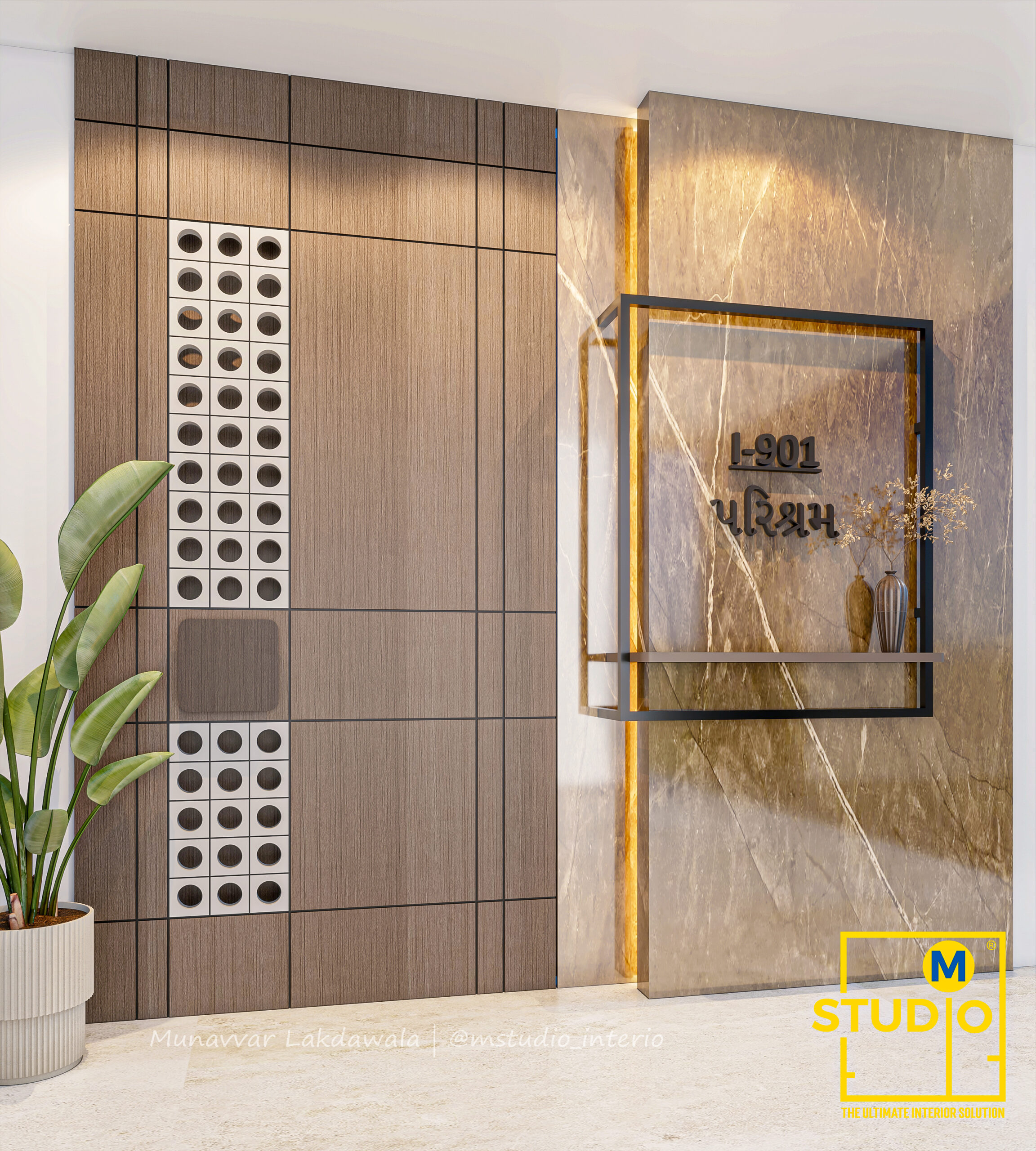 3BHK Interior Design by M Studio